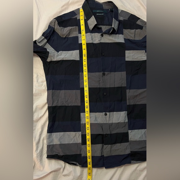 Perry Ellis Black and Gray Checker Pattern Shirt - Picture 4 of 6